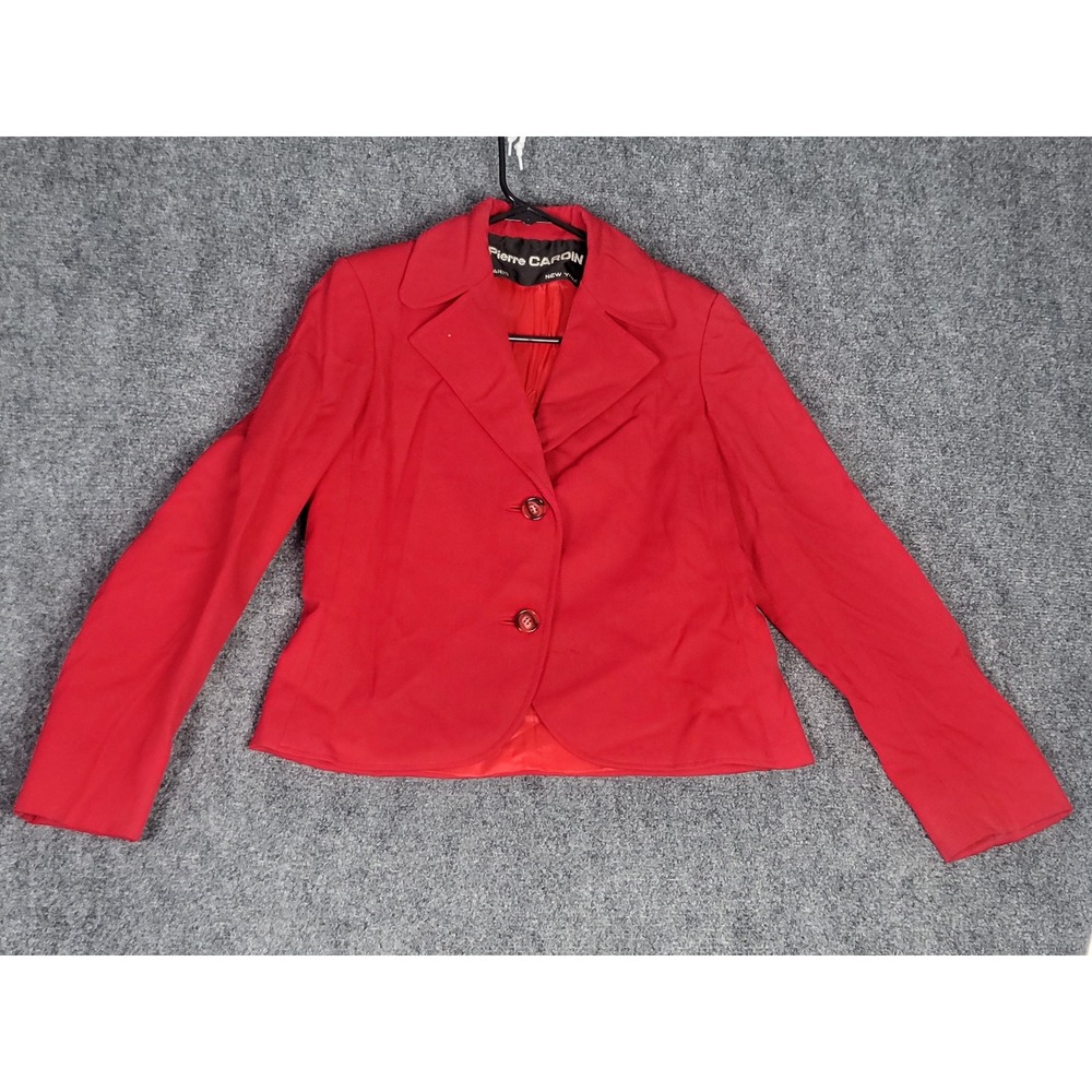 Vintage Pierre Cardin 70S Red Blazer Fitted Button Front Career Jacket Size‎ 8